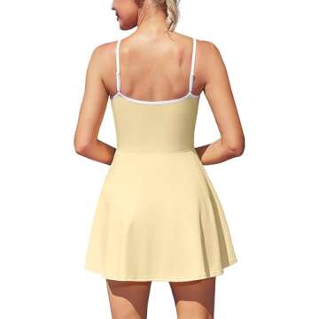 ATTRACO Women Golf Tennis Outfits with Separate Shorts Activewear Pickleball Dress Workout Dress M Y...