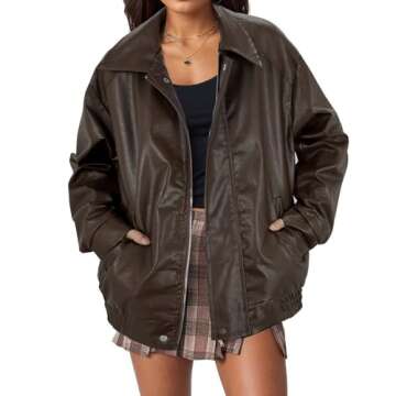 Women’s Vintage Biker Pleather Bomber Jacket for All Occasions