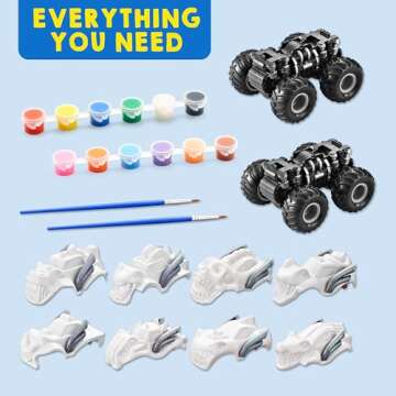 JOYIN Kids Craft Kit Build & Paint Your Own Monster Car Art & Craft Kit DIY Toy Set Make Your Own Mo...