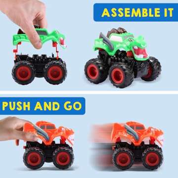 JOYIN Kids Craft Kit Build & Paint Your Own Monster Car Art & Craft Kit DIY Toy Set Make Your Own Monster Friction Powered Truck, Presents for Kids