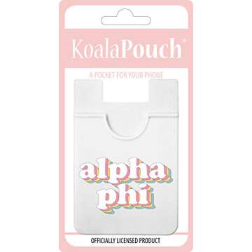 Sorority Shop Alpha Phi Koala Pouch - Retro Design Card Holder for Phone Case- Phone Wallet Stick On...