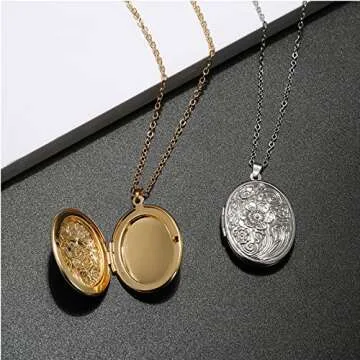 Elegant Vintage Photo Locket Necklace for Women