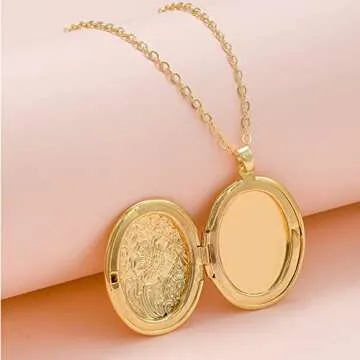 Elegant Vintage Photo Locket Necklace for Women