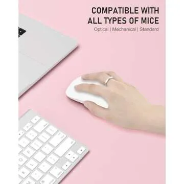 Niniubye Desk Pad, 23.6" x 13.8" PU Leather Non-Slip Desk Mat Large Mouse Pad for Desktop, Waterproof Laptop Computer Writing Mat for Office, Home, Work, Gaming, Light Pink