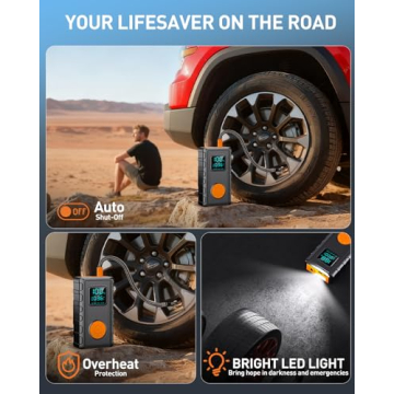 Jump Starter with Air Compressor for 12V Vehicles