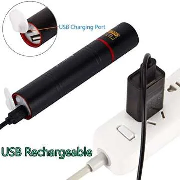 Alonefire SV16 5W Small UV Flashlight 365nm USB Rechargeable Portable Ultraviolet Black Light Mini Stain Minerals Money Pet Urine Detector with Power Outlet, Built-in High-Capacity Battery