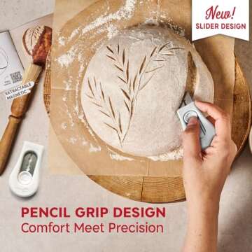 KneadAce Upgraded Extractable & Magnetic Bread Lame Dough Scoring Tool - Professional Sourdough scor...