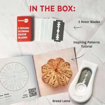 KneadAce Upgraded Extractable & Magnetic Bread Lame Dough Scoring Tool - Professional Sourdough scoring tool for Sourdough Bread baking & Bread Making Tools - Scoring Patterns booklet & 5 Razor Blades
