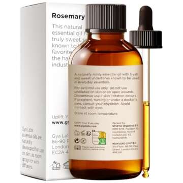 Gya Labs Rosemary Essential Oil - Huge 4 Fl Oz - 100% Pure Natural Rosemary Oil for Hair, Skin & Sca...
