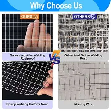 KANERS Black PVC Vinyl Coated Wire Mesh Hardware Cloth 1/2 in 24”x50’ 19 Gauge, Welded Wire Fenc...