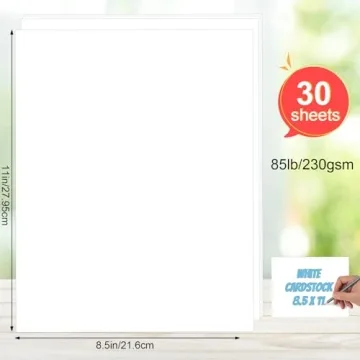 White Cardstock 8.5 x 11, 230gsm for Crafts and Printing