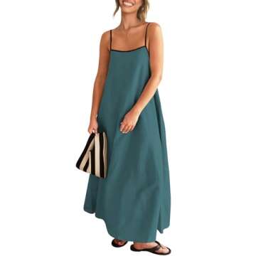 Shy Velvet Women's 2025 Summer Linen Maxi Dress - Casual & Beach Dress