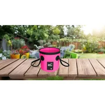BANCHELLE Collapsible Bucket Water Container Portable Folding Camp Wash Basin for Outdoor Traveling Hiking Fishing Car Washing Gardening Camping (Pink, 20L)