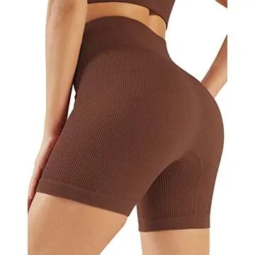 Women’s Workout Running Shorts High Waist Tummy Control Athletic Gym Yoga Lounge Shorts (N08M-HeiKaJu)
