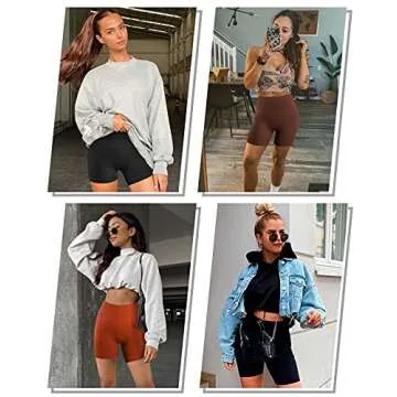 Women’s Workout Running Shorts High Waist Tummy Control Athletic Gym Yoga Lounge Shorts (N08M-HeiKaJu)