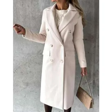 IDEALSANXUN Wool Peacoat for Women Trench Pea Coat 2023 Fall Fashion Outfits Double Breasted Blazer ...