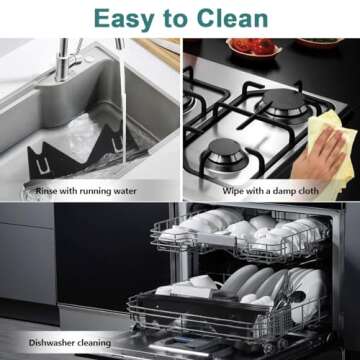 FLSEPAMB Stove Gap Covers Stainless Steel, Stove Counter Gap Cover Heat Resistant & Easy to Clean Stove Gap Filler, Gaps Between Counter for Stove Countertop, Length 13.8" to 27.6", Black (2 PCS)