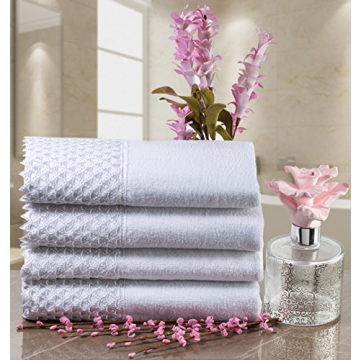 Elegant Decorative Fingertip Lace Towels - 4 Pack Set