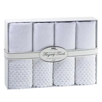 Elegant Decorative Fingertip Lace Towels - 4 Pack Set