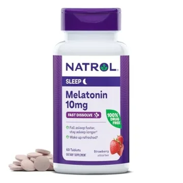 Natrol Fast Dissolve Melatonin 10 mg, Melatonin Supplements for Restful Sleep, Sleep Support for Adu...