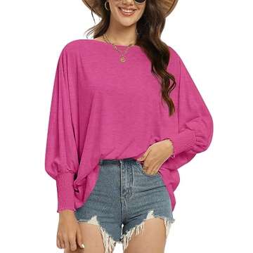 Sucolan Women Oversized T-Shirt Basic Tees Plus Size Tops Loose Fit Long Length Sleeve Top Gym Baggy...