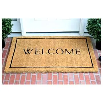 Calloway Mills AZ104813048 Welcome Border, 100% Coir Doormat, 30" x 48" x 1.50", Natural/Black