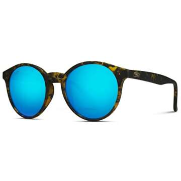 WearMe Pro - Retro Round Sturdy Sunglasses 100% UVA/UVB Lenses for Women Men