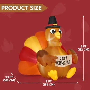 Light Up Thanksgiving with a 6FT Inflatable Turkey Decoration!