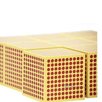 Elite Montessori 9 Wooden Thousand Cubes for Learning Fun