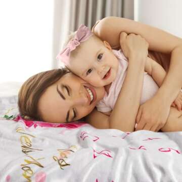 Spurtsmart Baby Girl Milestone Blanket, Baby Monthly Milestone Blanket Girl Floral, Personalized Blankets, Months Baby Milestone Girls, New Baby Gifts Sets, Month to Month-Growth, Newborn Essentials