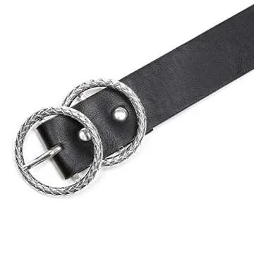 Earna Women's Soft Faux Leather Fashion Belt for Jeans