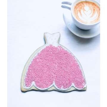 Sweet Eva’s METALLIC SHIMMER PINK PEARL NONPAREILS - 1.5 lbs of Dairy Free, Vegan Toppings for Coo...