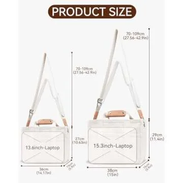 ABOUME Canvas Tote Bag with Multi-Pocket for Women Large Capacity Crossbody Shoulder Handbag Everything Tote Bag with Compartments (Beige, Large)