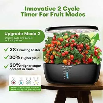 Ahopegarden Indoor Garden Hydroponics Growing System: 12 Pods Plant Germination Kit Garden Kit Growth Lamp Countertop with LED Grow Light Hydrophonic Planter Grower Harvest Vegetable Lettuce
