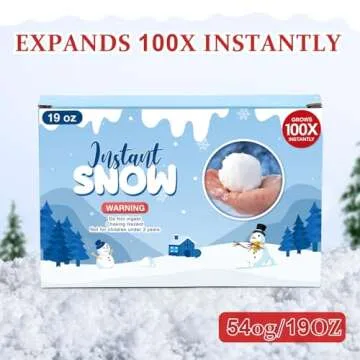 RGQSUN 19 Ounces Instant Snow Powder Artificial Instant Snow,Fluffy Fake Snow Decoration Snow Sensor...