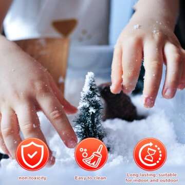 RGQSUN 19 Ounces Instant Snow Powder Artificial Instant Snow,Fluffy Fake Snow Decoration Snow Sensory Play for Cloud Slime,Snowball Fights,Christmas Decor,DIY,Crafts,Photography