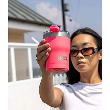 Beast 10 oz Tumbler Stainless Steel Vacuum Insulated Coffee Ice Cup Double Wall Travel Flask (Cupcake Pink)