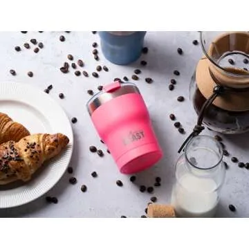 Beast 10 oz Tumbler Stainless Steel Vacuum Insulated Coffee Ice Cup Double Wall Travel Flask (Cupcake Pink)