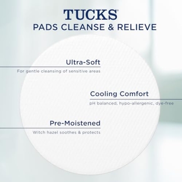 TUCKS Medicated Cooling Pads Witch Hazel Relief 100 Count