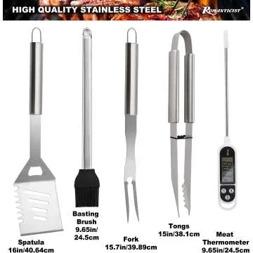 28pc Heavy Duty BBQ Accessories Set with Thermometer
