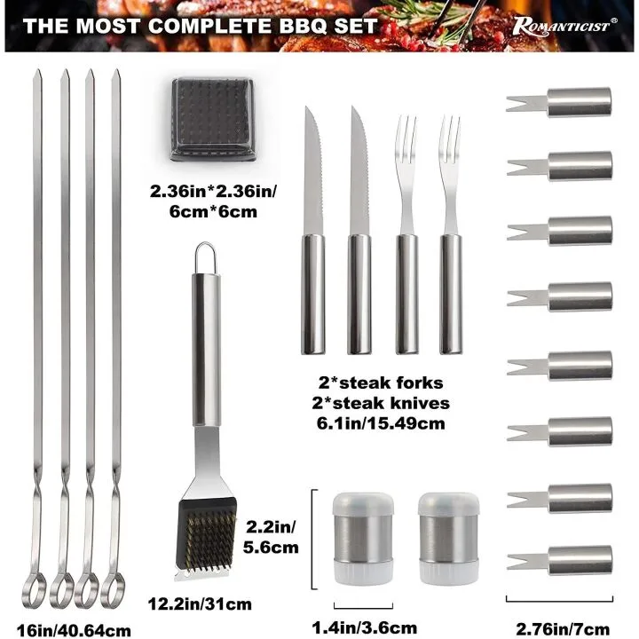 28pc Heavy Duty BBQ Accessories Set with Thermometer