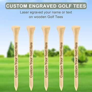50-500 PCS Personalized Golf Tees in A Pouch, Custom Golf Tees Bulk with Your Name, Text, Logo, Wood Golf Tees 3 1/4" Inch Size, Personalized Golf Gift, and Party Favors
