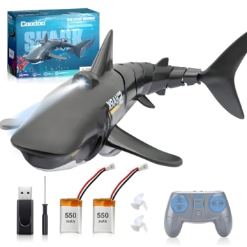 2.4G Remote Control Shark Toy 1:18 Scale High Simulation Shark Shark for Swimming Pool Bathroom Grea...
