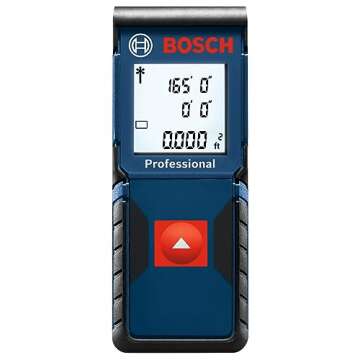 BOSCH GLM165-10 165 Ft Blaze Laser Distance Measure, Includes 2 AAA Batteries, Hand Strap, Target Cards, & Pouch