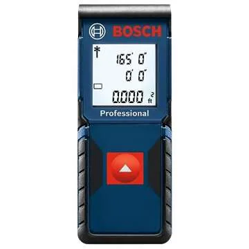 BOSCH GLM165-10 165 Ft Blaze Laser Distance Measure, Includes 2 AAA Batteries, Hand Strap, Target Cards, & Pouch