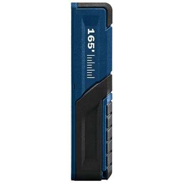 BOSCH GLM165-10 165 Ft Blaze Laser Distance Measure, Includes 2 AAA Batteries, Hand Strap, Target Cards, & Pouch