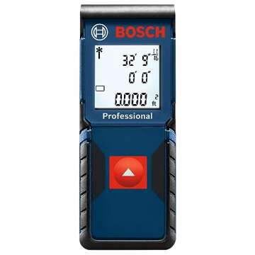 BOSCH GLM165-10 165 Ft Blaze Laser Distance Measure, Includes 2 AAA Batteries, Hand Strap, Target Cards, & Pouch