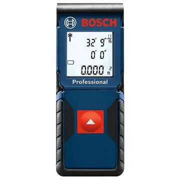 BOSCH GLM165-10 165 Ft Blaze Laser Distance Measure, Includes 2 AAA Batteries, Hand Strap, Target Cards, & Pouch