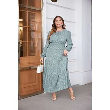 IN'VOLAND Plus Size Floral Maxi Dress for Women