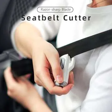 SINSEN Car Safety Hammer, 2-Pack Window Glass Breaker & Seatbelt Cutter, Emergency Keychain, Automotive Escape Kit and Survival Tool for Land/Underwater, Black